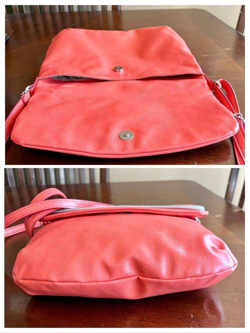 RELIC by Fossil - Foldover Crossbody in Soft Orange Faux Leather/Great Condition - Picture 8 of 13